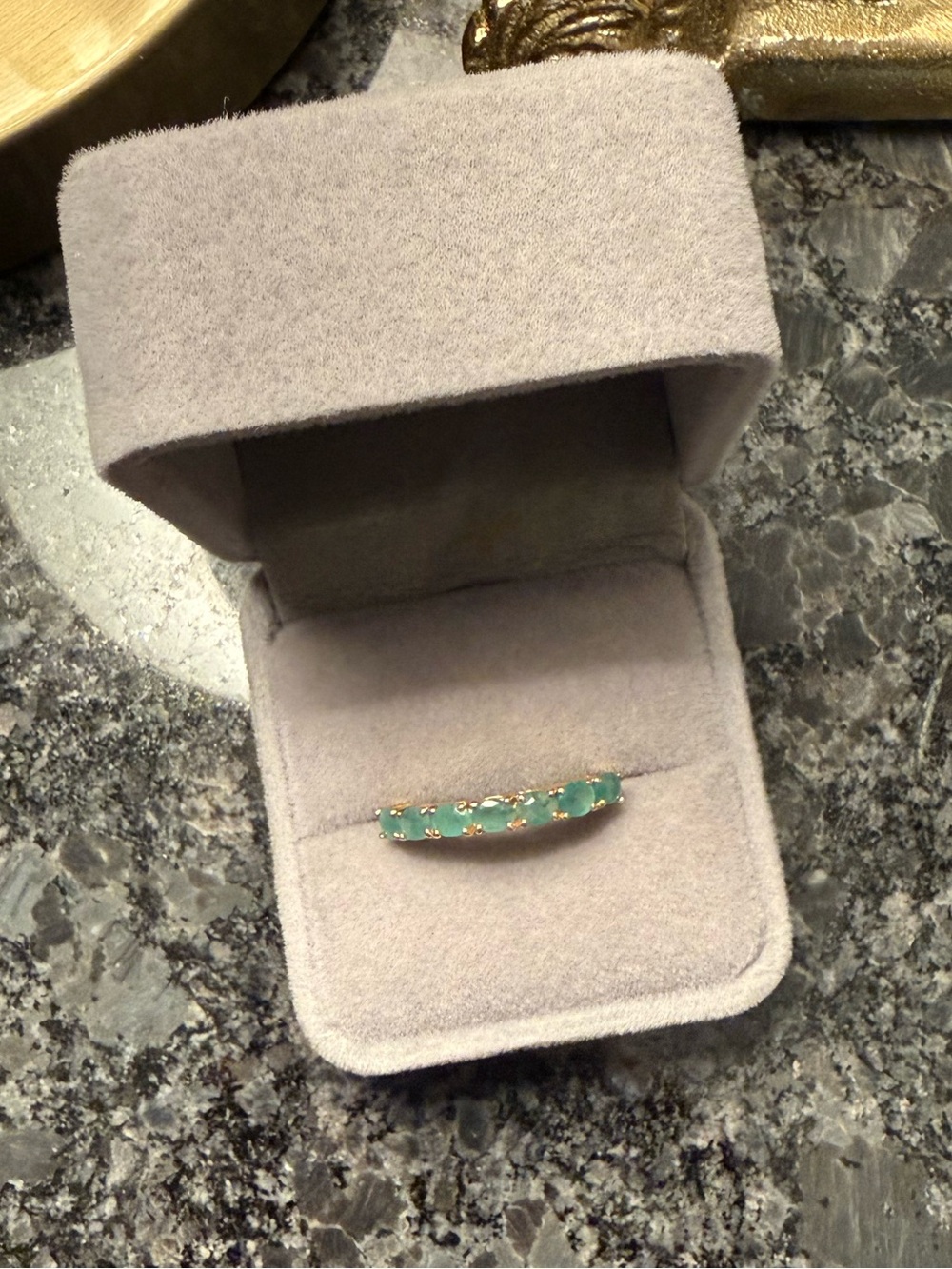 Genuine Emerald Ring | 14K Gold-Plated Sterling Silver